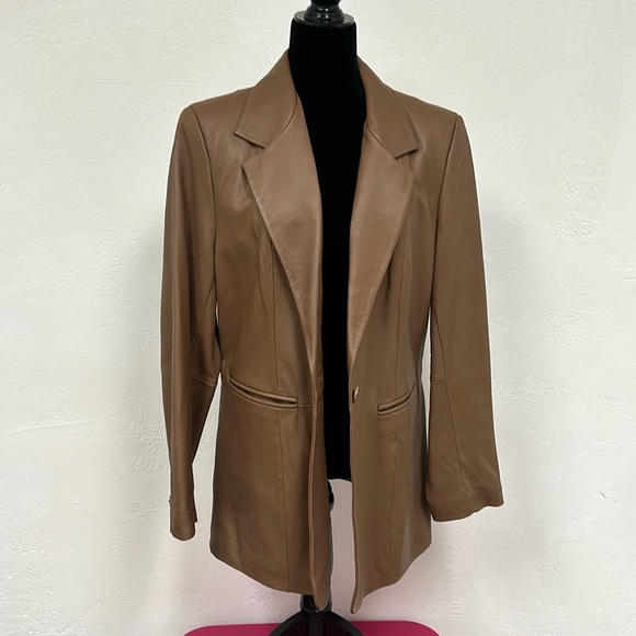 Leather jacket brown size large - Picture 1 of 4